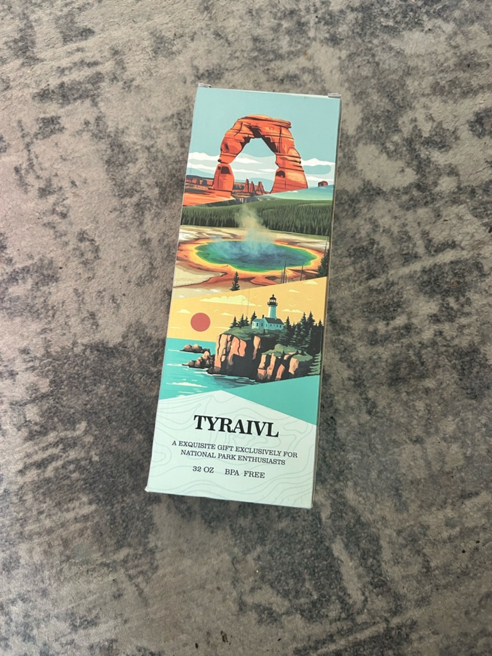 TYRAIVL National Park Water Bottle Box - blue